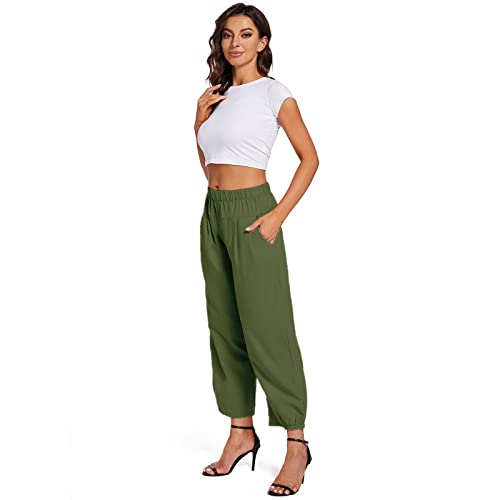 Women's Wide Leg Capri Yoga Pants with Pockets