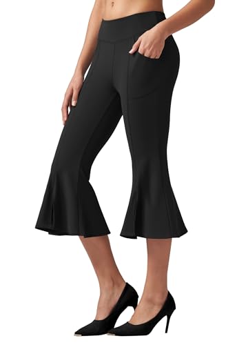 Willit Women's Yoga Stretch Capri Leggings with Pockets